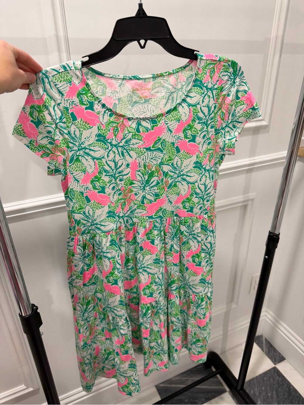 Lilly Pulitzer Pink & Green Floral Tiered Dress💚🩷🌿